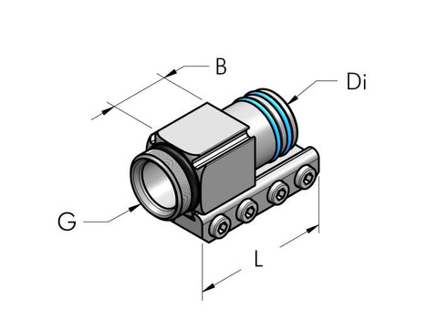 Teseo AP Male Threaded Terminal Complete dimensional drawing