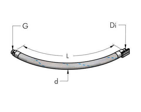 Teseo AP Flexible Joint Air Compressor Connection dimensional drawing