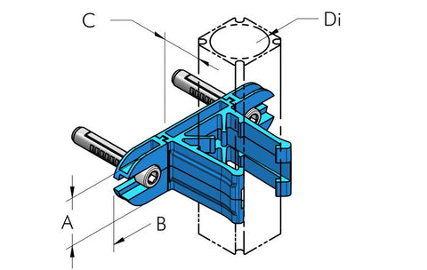 Teseo AP Snap Clamp Complete dimensional drawing