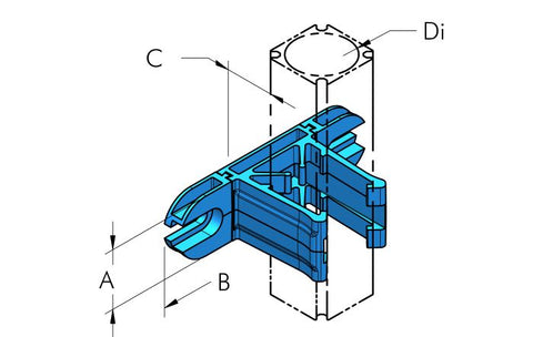 Teseo AP Snap Clamp dimensional drawing