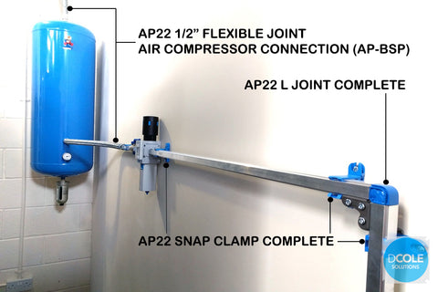 Teseo AP Flexible Joint Air Compressor Connection D Cole Solutions diagram