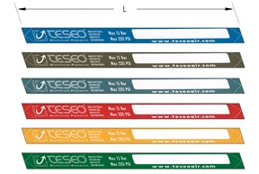Teseo Adhesive Colour Stickers dimensional drawing